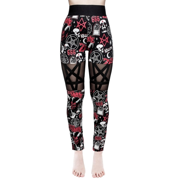 Killstar Pants - 👹💀Rob Zombie x Killstar Dragula Penta-Leggings LIKE NEW Women's L👹💀